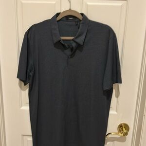 Dark blue Theory men’s polo shirt